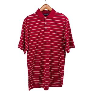 Polo Golf Ralph Lauren Men's Striped Pima Cotton Polo Shirt Red White Black Sz M